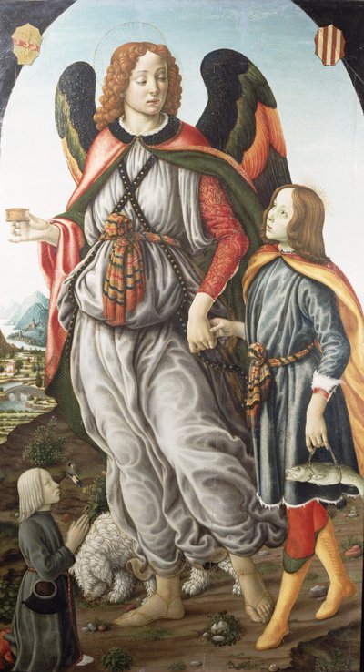 Tobias en de aartsengel Rafaël door Francesco Botticini